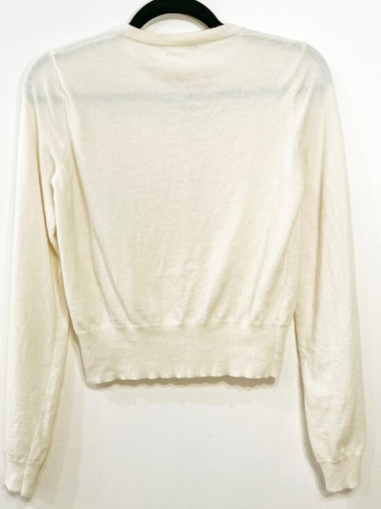 EUC Rouje Perrine Wool Blend Embroidered Cardigan Ivory 34, XS, 2 - Picture 3 of 7